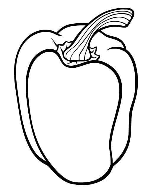 Desenho de Pimentão para Colorir Giz de Cera