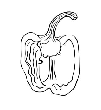 Desenho de pimentão Vermelho para Colorir