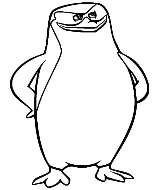 Desenho de Capitão de Pinguins de Madagascar para Colorir