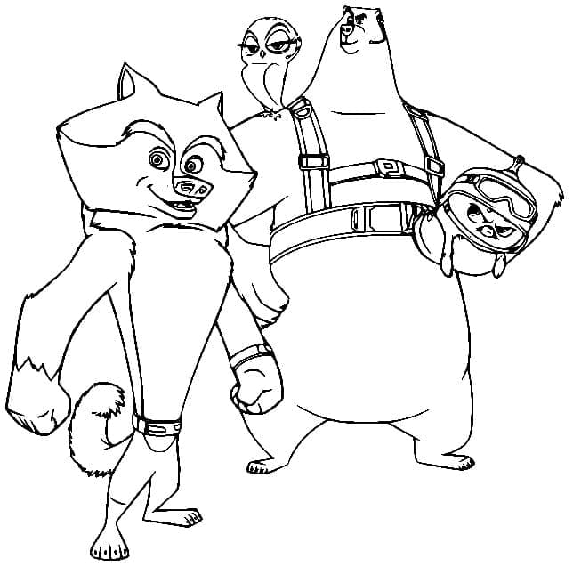 Desenho de Pinguins de Madagascar para Colorir Tinta Guache
