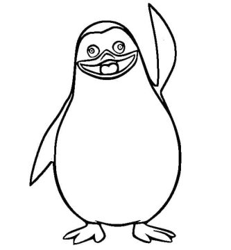 Desenho de recrutá Madagascar para Colorir