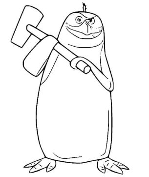 Desenho de Rico de Pinguins de Madagascar para Colorir