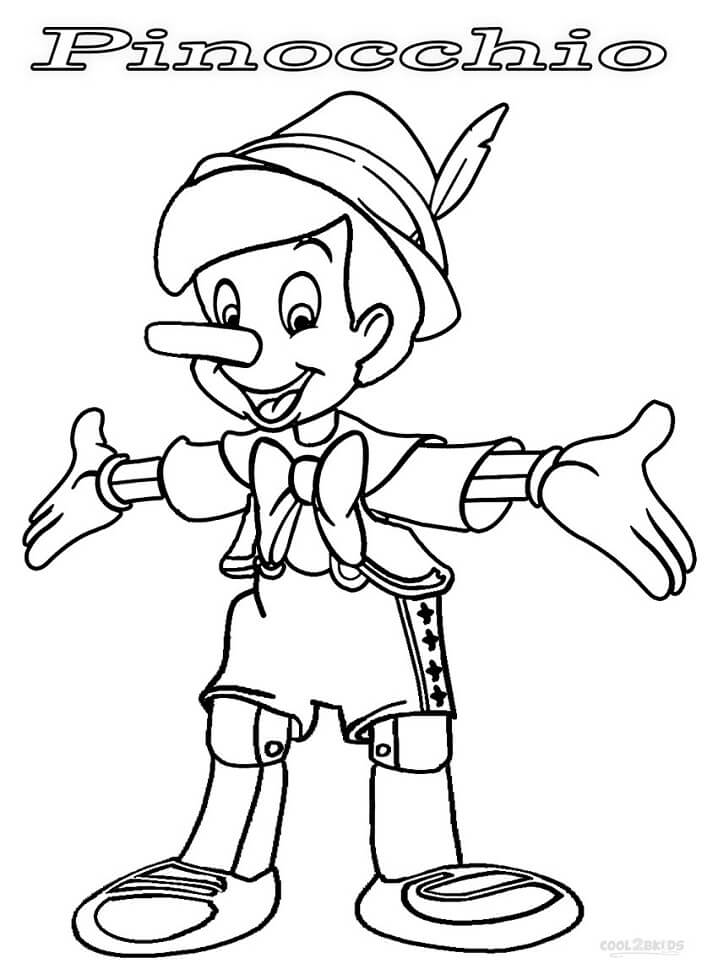 Desenho de Pinoquio Contos Infantis para Colorir