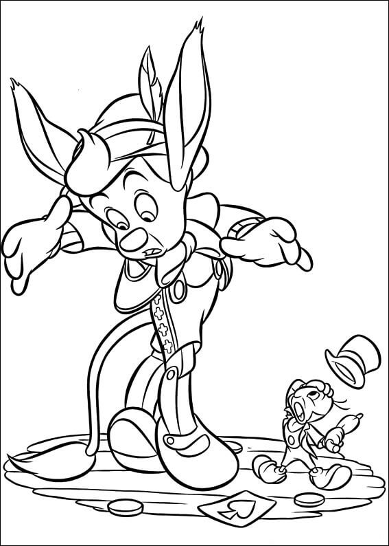 Desenho de Pinoquio Download Grátis para Colorir