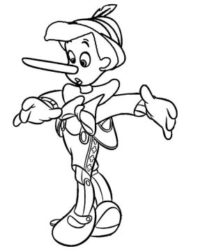Desenho de Pinoquio Menino de Madeira para Colorir