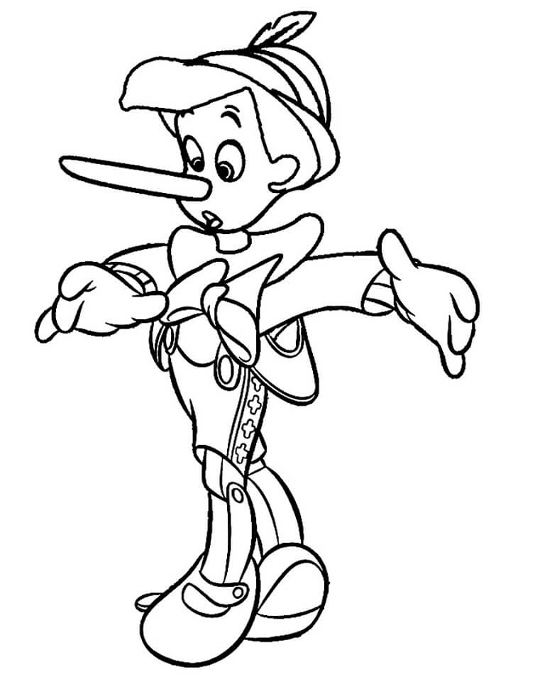 Desenho de Pinoquio Menino de Madeira para Colorir