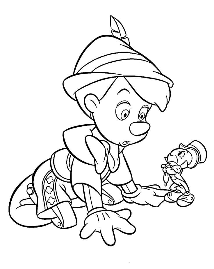 Desenho de Pinoquio para Colorir e Imprimir Pdf