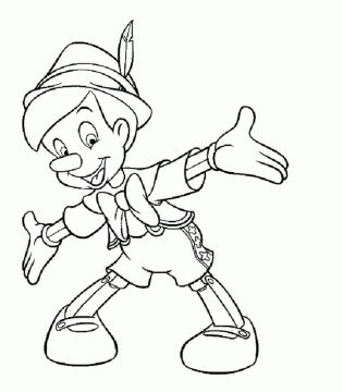 Desenho de Pinoquio para Colorir figurá Imprimível