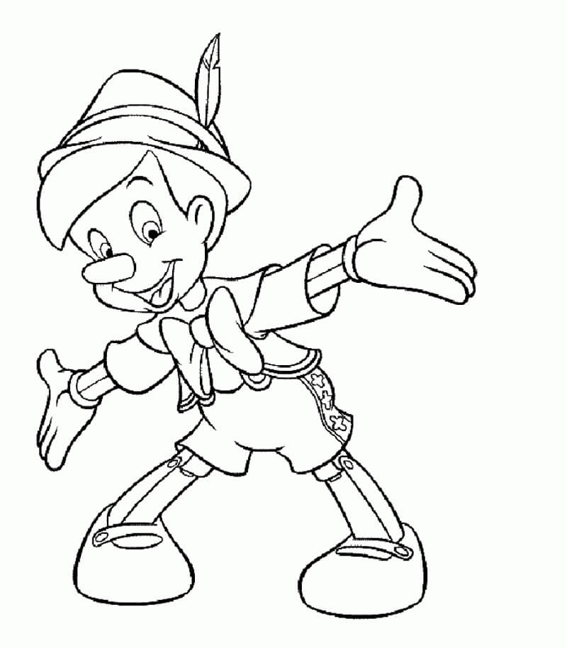 Desenho de Pinoquio para Colorir Figurá Imprimivel