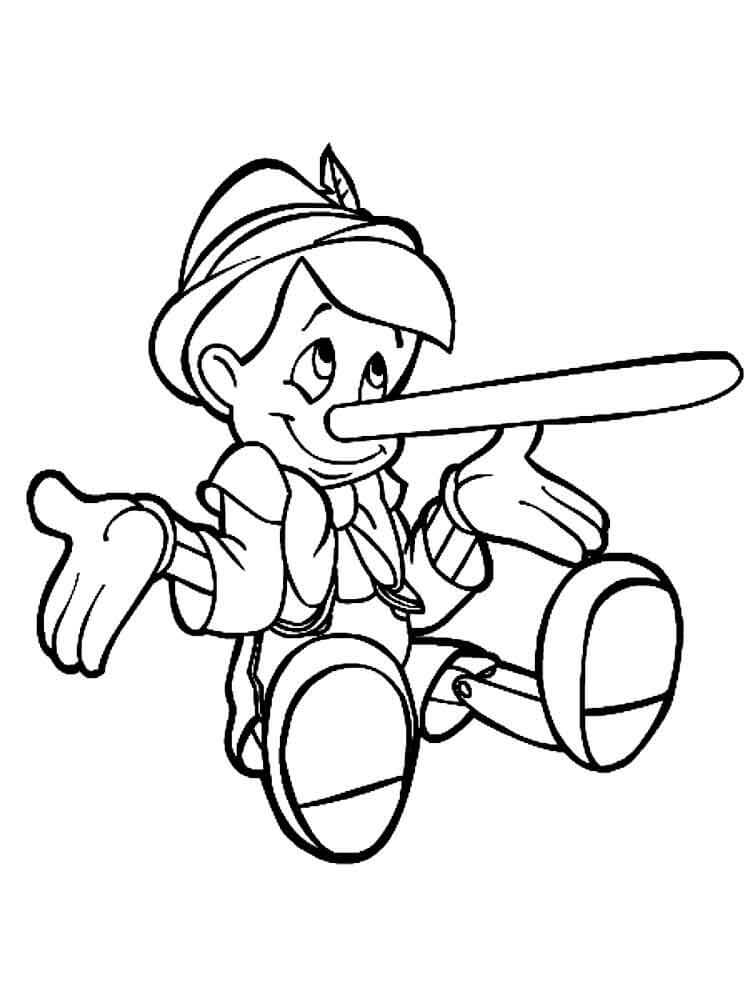 Desenho de Pinoquio para Colorir Giz de Cera
