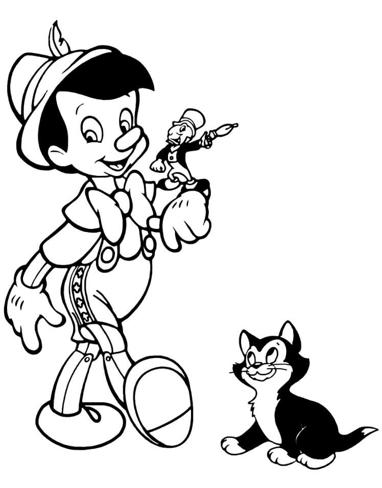Desenho de Pinoquio para Colorir Imprimivel Crianças