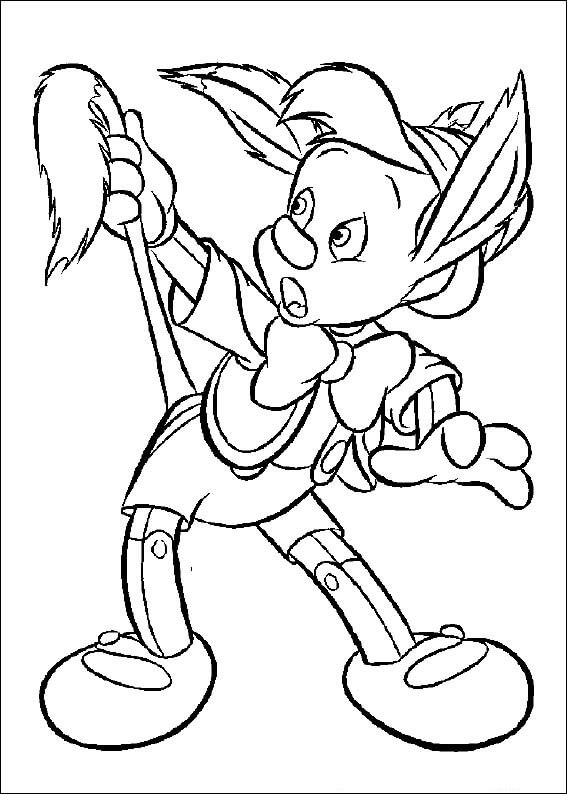 Desenho de Pinoquio para Colorir Tinta Guache