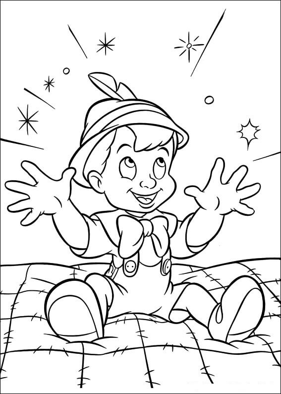 Desenho de Pinoquio para Imprimir e Baixar
