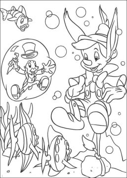 Desenho de Pinoquio Pdf Imprimível para Colorir