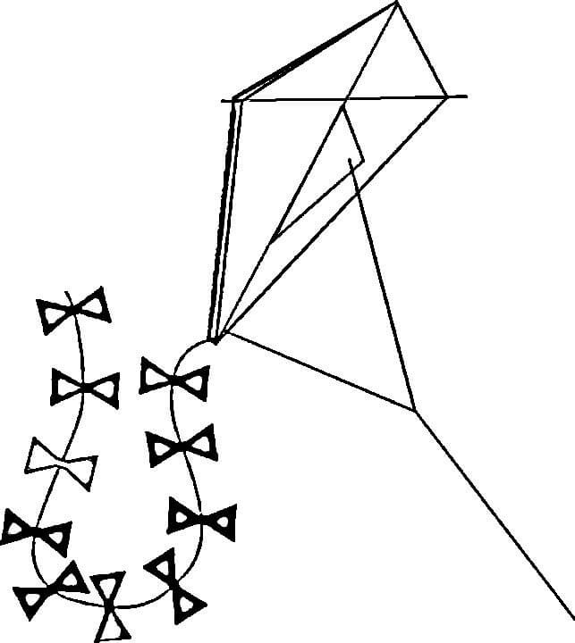 Desenho de Pipa Colorida para Colorir