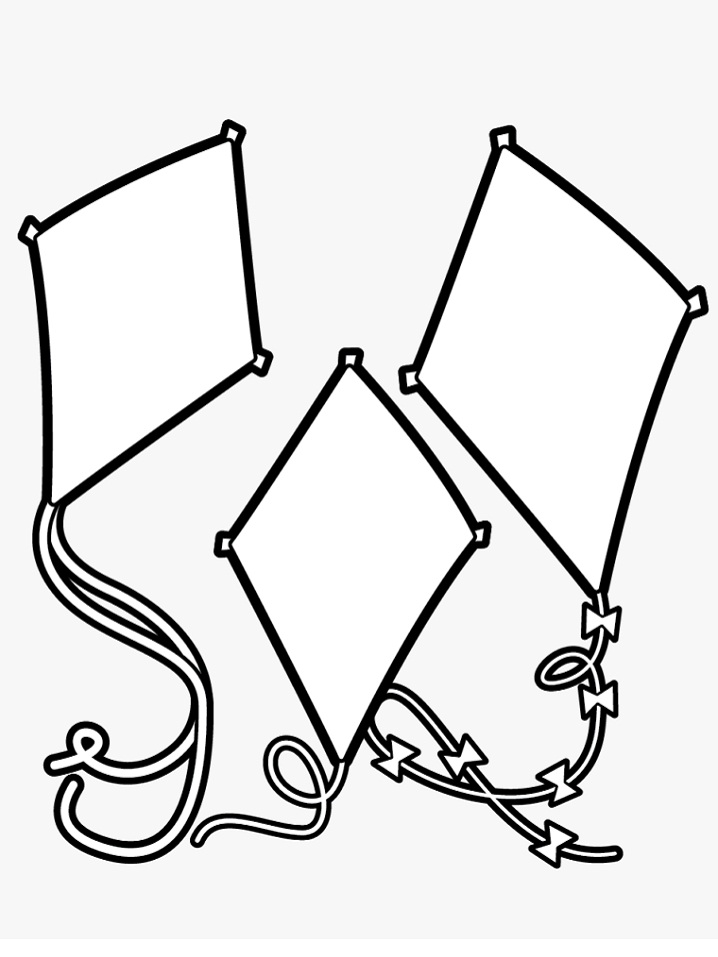 Desenho de Pipa Download Grátis para Colorir