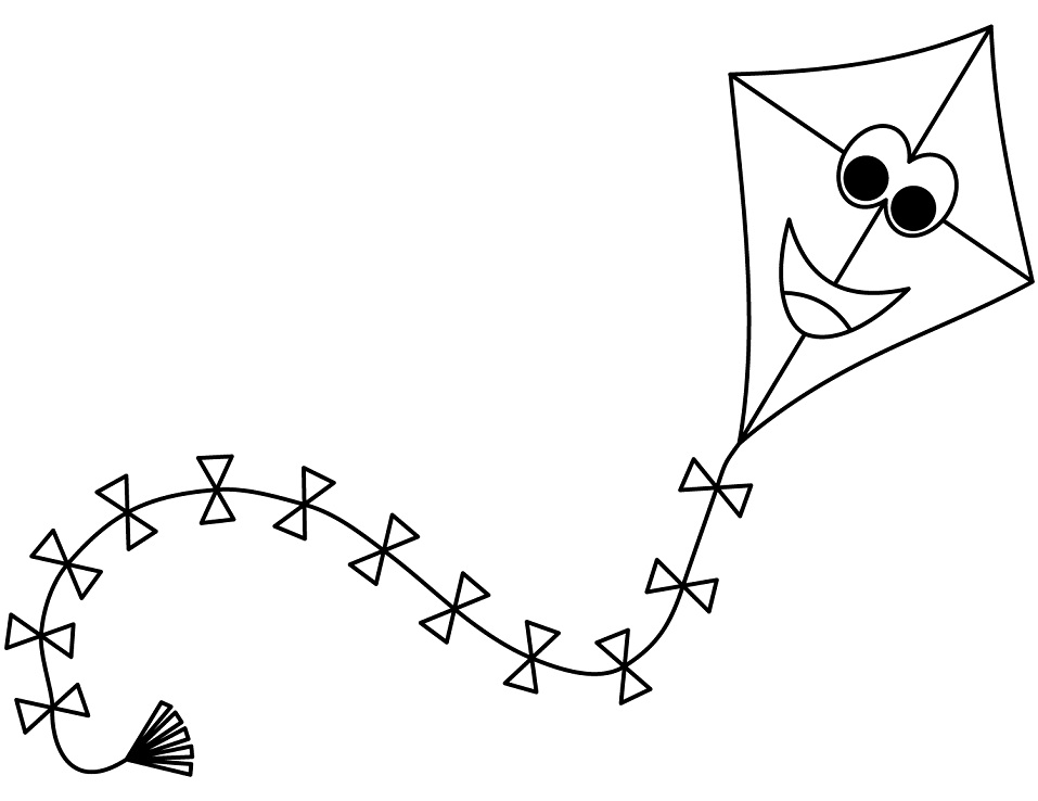 Desenho de Pipa Imprimivel para Pintar