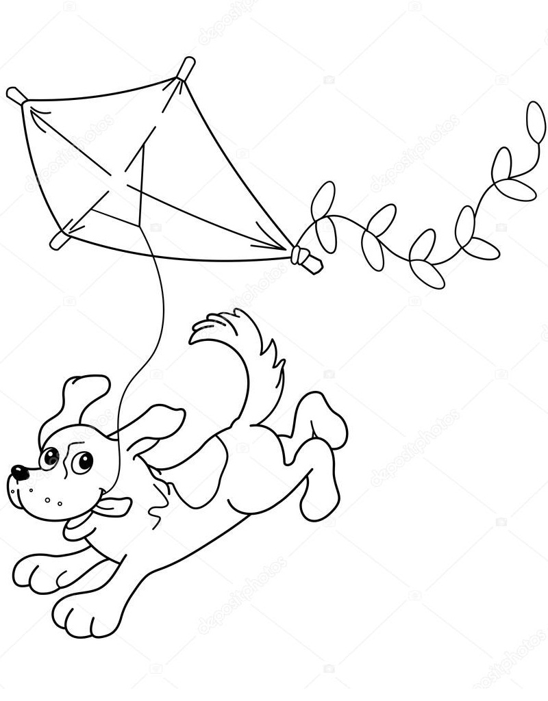 Desenho de Pipa para Colorir com Lápis de Cor