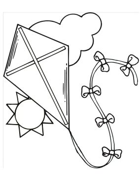 Desenho de Pipa Tradicional para Colorir