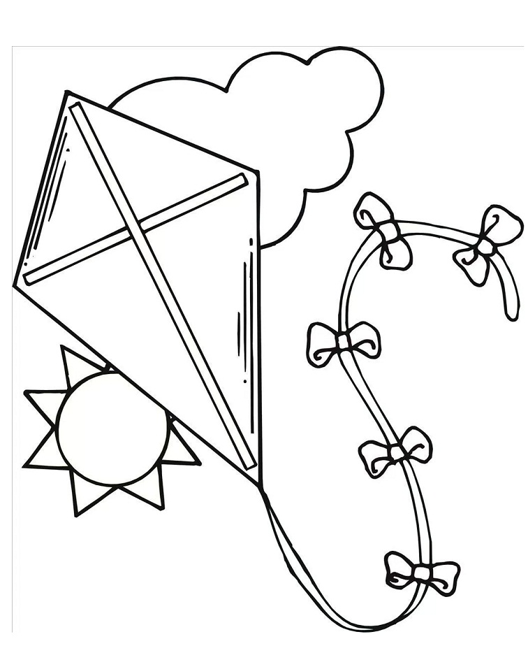 Desenho de Pipa Tradicional para Colorir