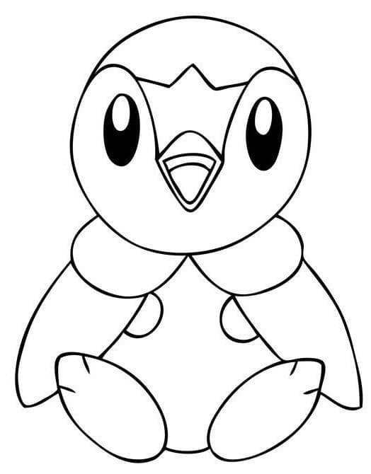 Desenho de Adorável Piplup para Colorir
