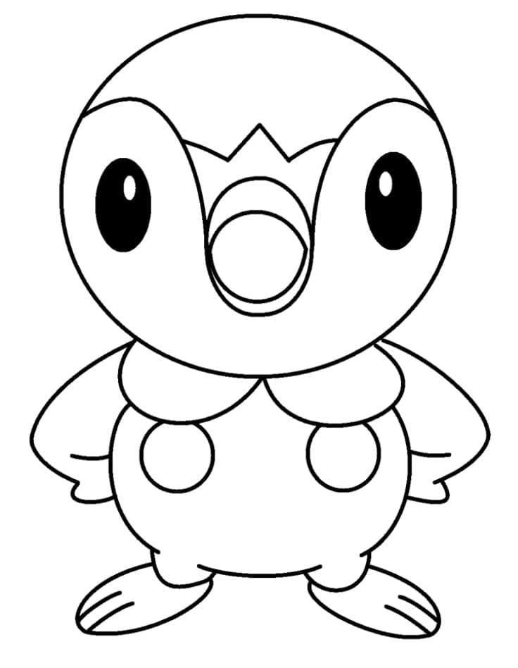 Desenho de Piplup Engraçado para Colorir