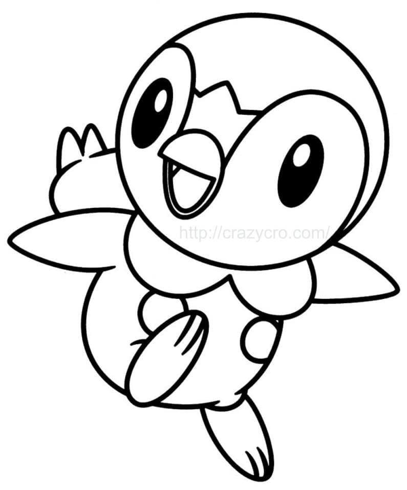 Desenho de Piplup Sorridente para Colorir