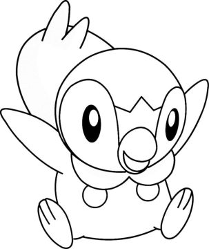 Desenho de Pokemon Piplup grátis para crianças para Colorir