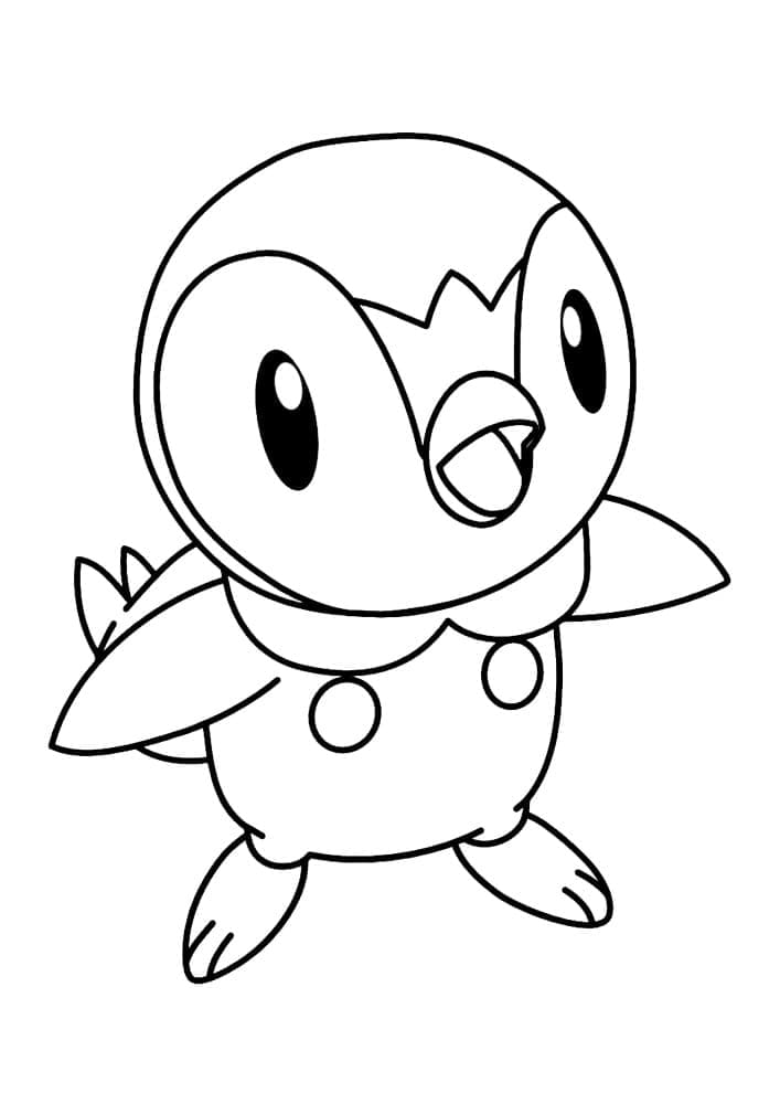 Desenho de Pokemon Piplup para Colorir