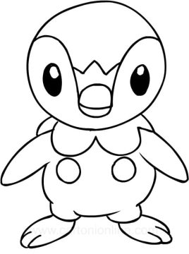 Desenho de Pokemon Piplup para crianças para Colorir