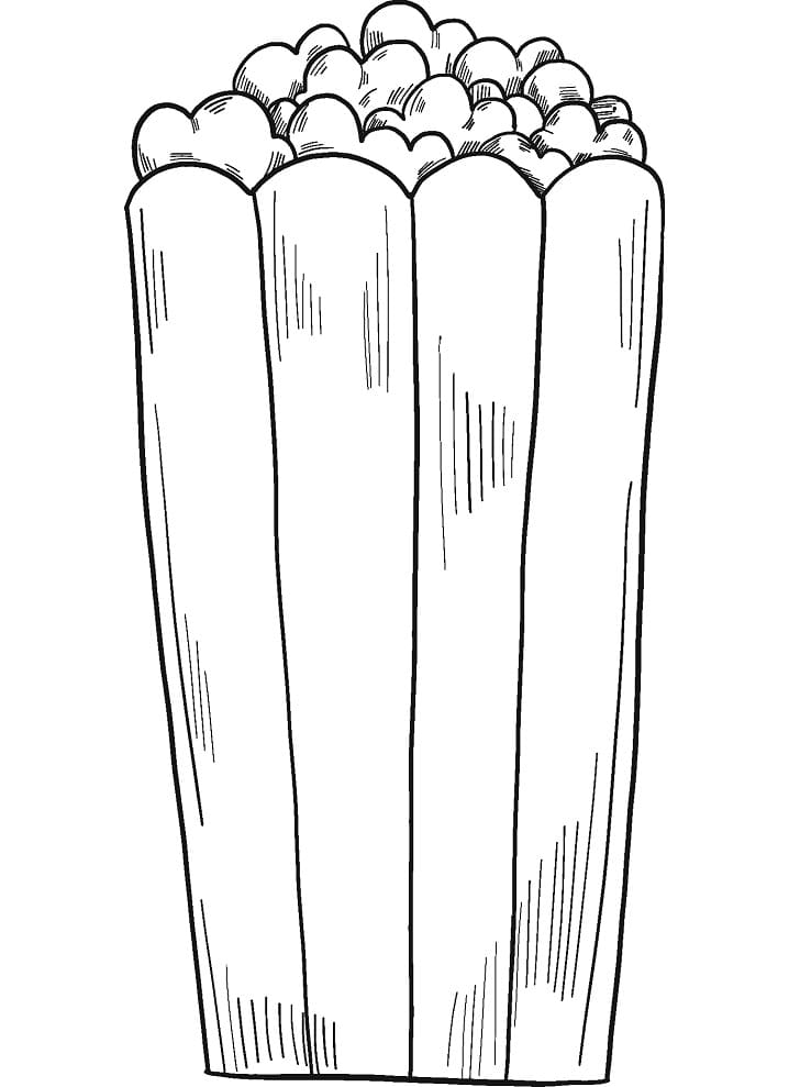 Desenho Caixa de Pipocá para Colorear
