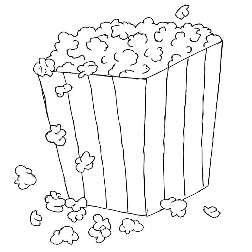 Desenho de Pipocá para Colorir e Imprimir Pdf