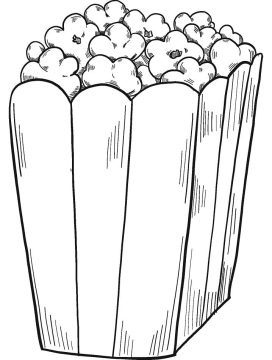 Desenho de Pipoca Pdf Imprimível para Colorir