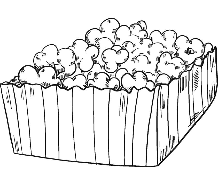Desenho Mini Caixa de Pipocá para Colorear