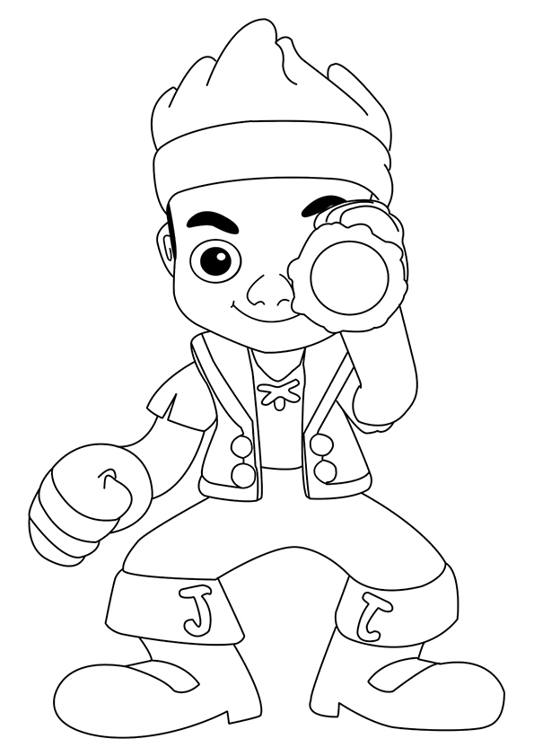Desenho de Jake Vestido de Pirata para Colorir