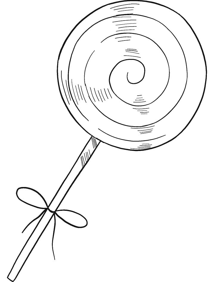 Desenho de Pirulito Colorido para Colorir