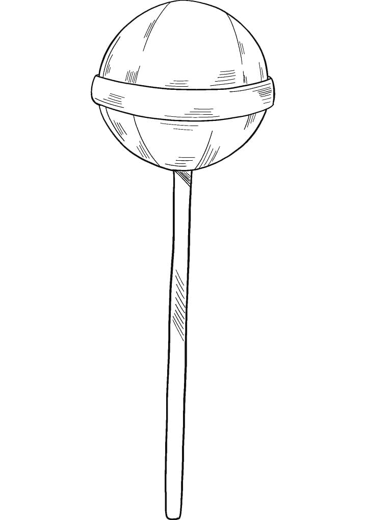 Desenho de Pirulito Listrado para Colorir