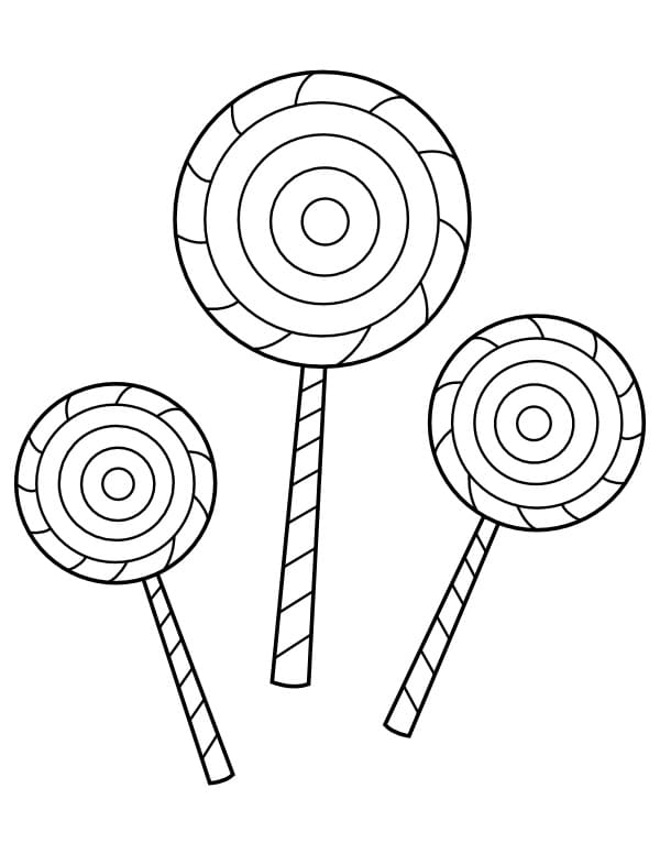 Desenho de Pirulito para Colorir com Giz de Cera