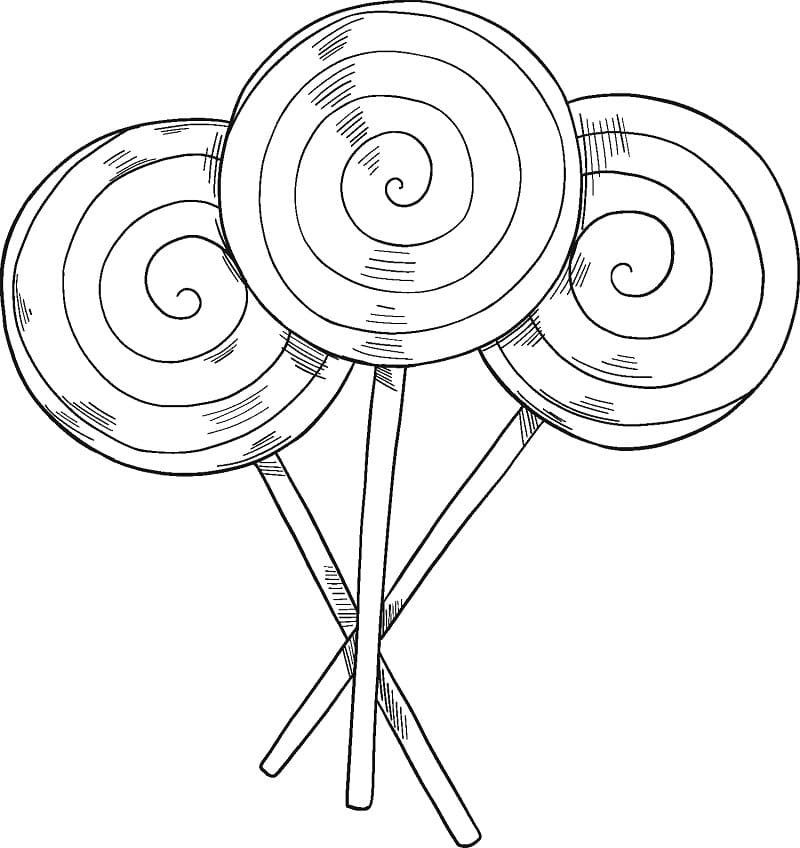 Desenho de Pirulito para Colorir Online Pdf