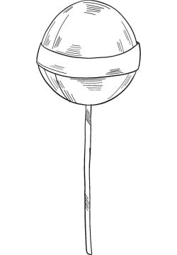 Desenho de Pirulito para Imprimir e Colorir