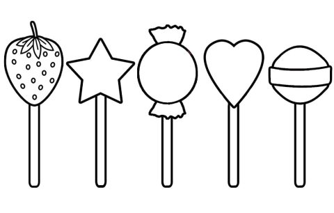 Desenho de Pirulito Pdf Imprimível para Colorir