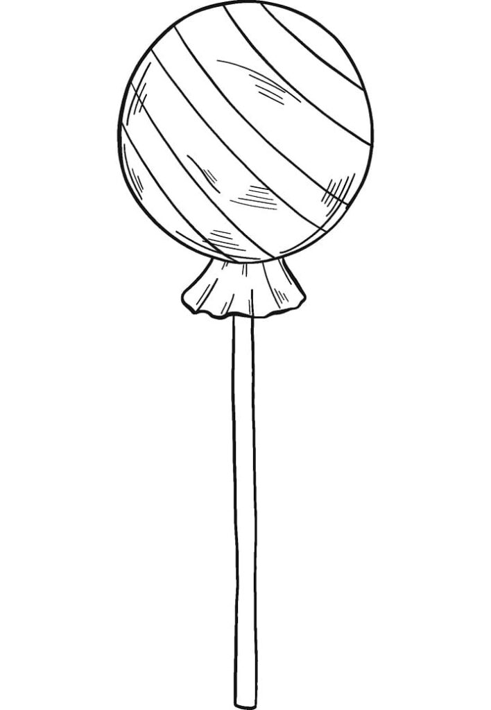 Desenho de Pirulito Pequeno para Colorir
