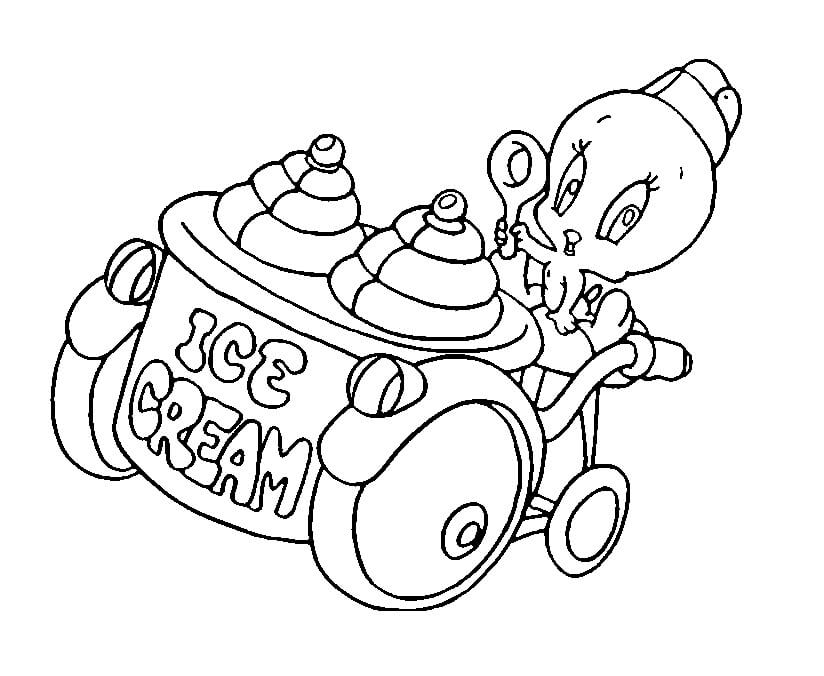 Desenho de Piu Piu com Chapéu para Colorir