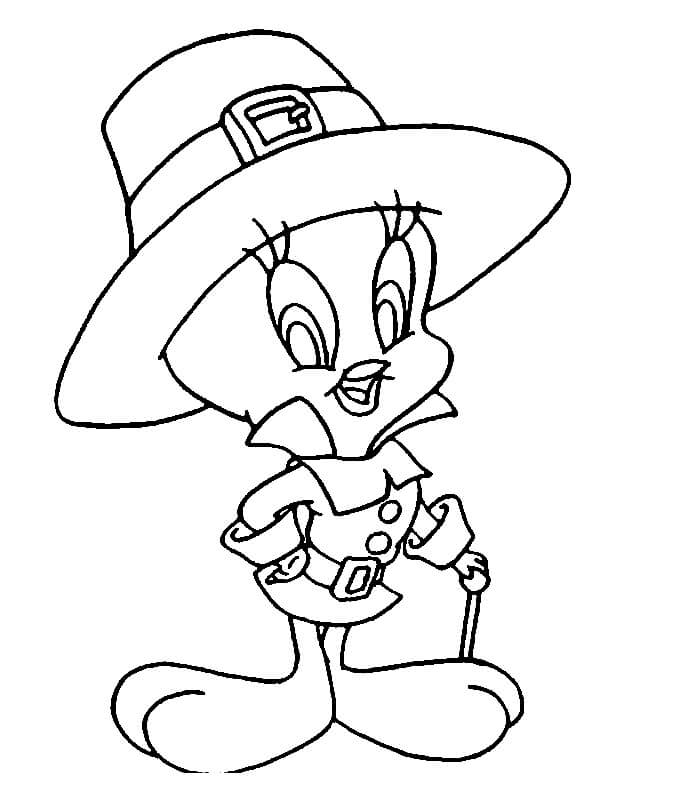Desenho de Piu Piu com Coração para Colorir