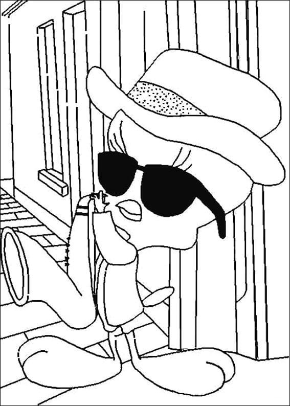Desenho de Piu Piu com Giz de Cera para Colorir