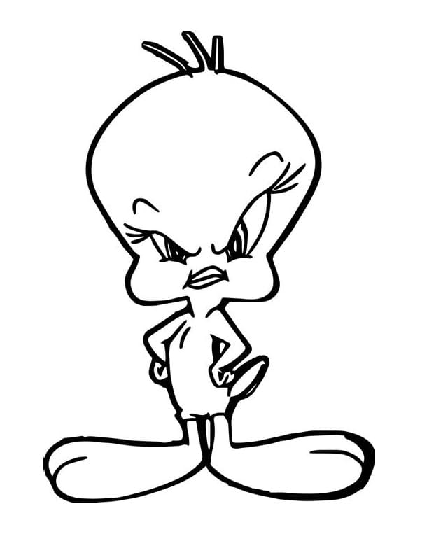 Desenho de Piu Piu com Ovo de Páscoa para Colorir