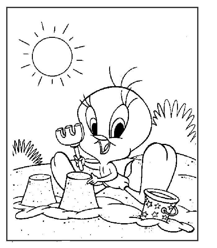 Desenho de Piu Piu e Frajola para Colorir