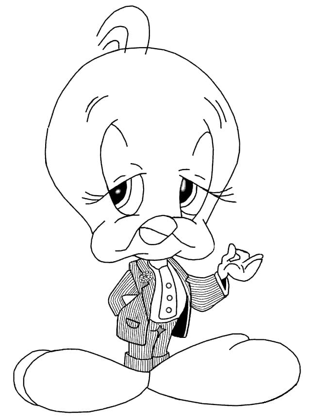 Desenho de Piu Piu na Praia para Colorir