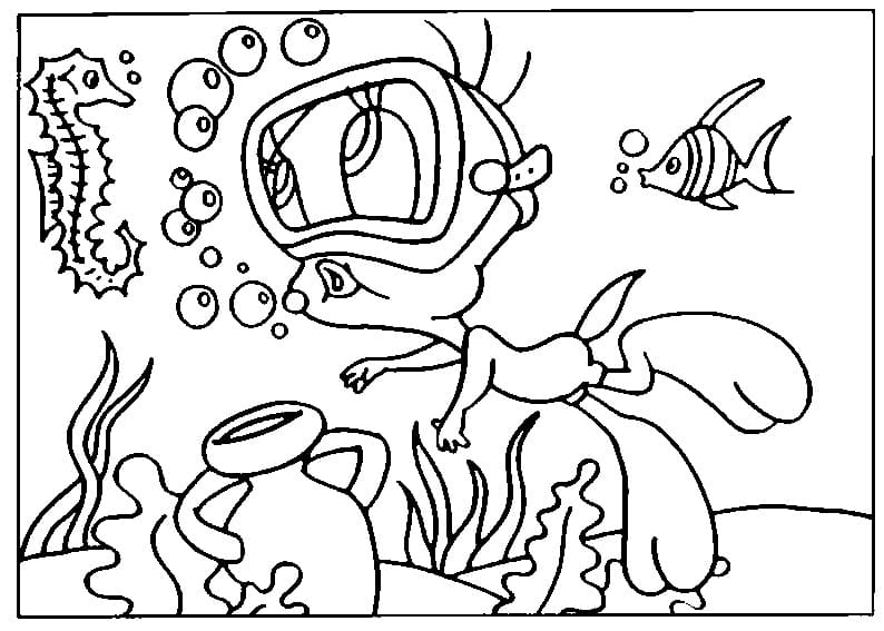 Desenho de Piu Piu no Ninho para Colorir