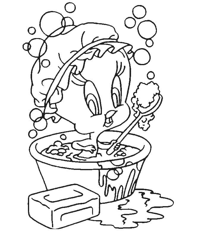 Desenho de Piu Piu para Colorir Giz de Cera